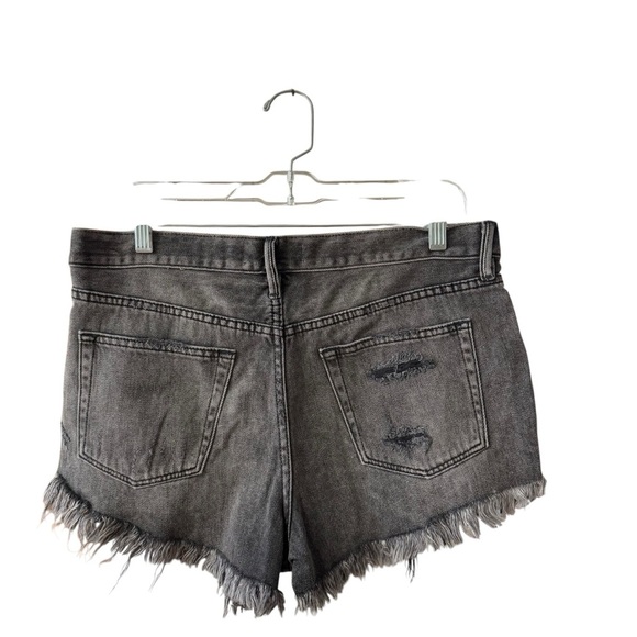 We The Free Now or Never Denim Shorts Black Cut Offs Distressed Boho - Picture 4 of 10
